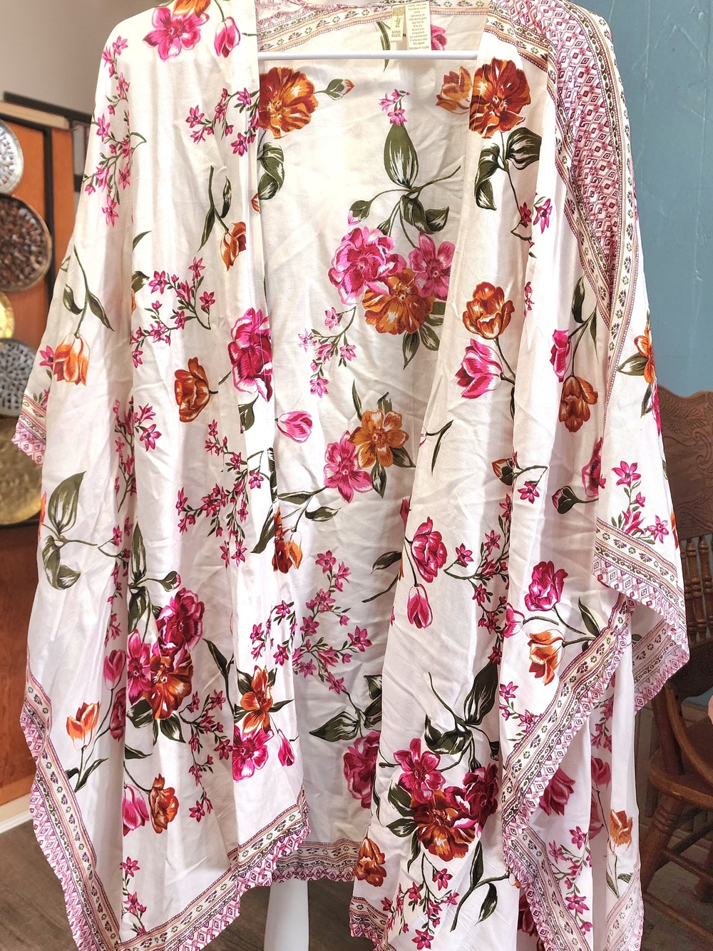 Japna Women's Floral Tunic Kimono- One Size